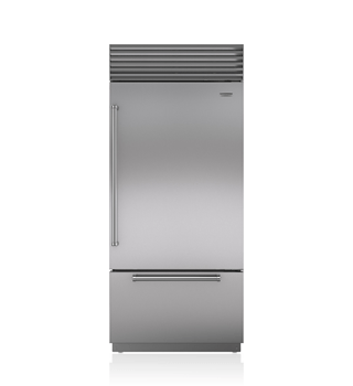 Sub-Zero 91 CM Classic Over-and-Under Refrigerator/Freezer with Internal Dispenser ICBBI-36UID/S