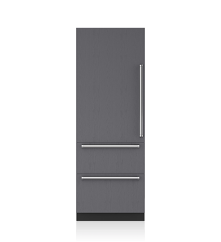 Sub-Zero 76 CM Designer Over-and-Under Refrigerator/Freezer with Ice Maker and Internal Dispenser - Panel Ready ICBDET3050CIID