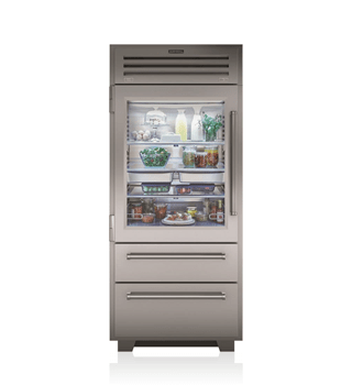 Sub-Zero 91 cm PRO Refrigerator/Freezer with Glass Door ICBPRO3650G