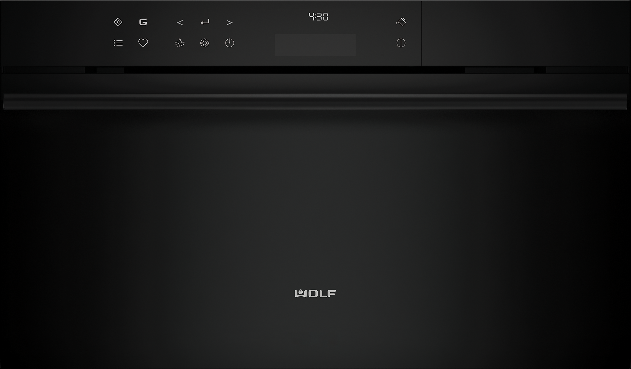 Wolf 76 cm E Series Contemporary Convection Steam Oven  ICBCSO30CM/B/TH Shown with optional Black Handle Accessory
