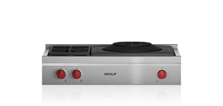 Wolf 91 cm Sealed Burner Rangetop - 2 Burners and Wok Burner ICBSRT362W