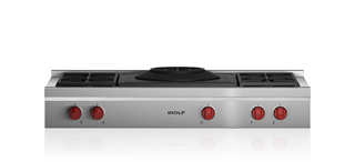 Wolf 122 cm Sealed Burner Rangetop - 4 Burners and Wok Burner ICBSRT484W