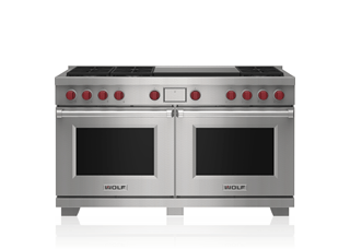 Wolf 152 cm Dual Fuel Range - 6 Burners, Infrared Dual Teppanyaki ICBDF60650DG/S/P