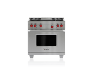 Wolf Legacy Model - 91 cm Dual Fuel Range - 4 Burners and Infrared Teppanyaki ICBDF364G
