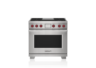 Wolf 91 cm Dual Fuel Range - 4 Burners and Infrared Teppanyaki ICBDF36450G/S/P