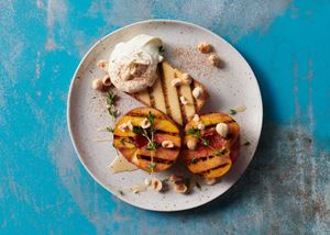 Grilled Peaches and Pound Cake