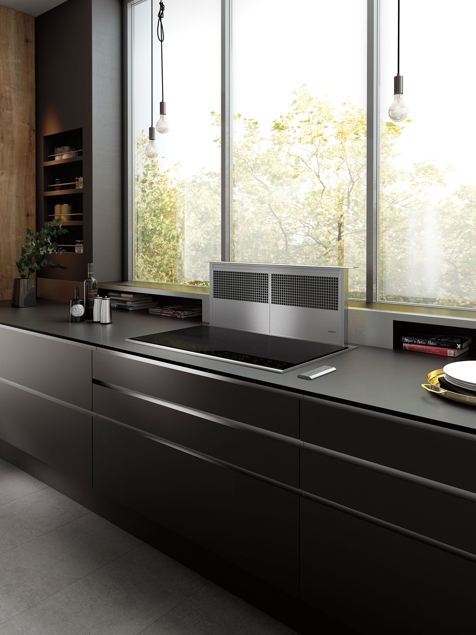 wolf induction cooktop with downdraft