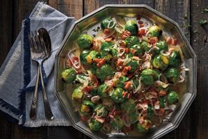 Brussels Sprouts with Caramelized Shallots and Bacon