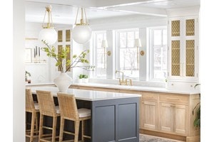 Sub-Zero, Wolf, and Cove 2019-2021 KDC Finalist Bump-Out featuring IT-36CI 36" Over-and-Under Refrigerator/Freezer with Ice Maker and DF486G 48" - 6 Burners and Infrared Griddle