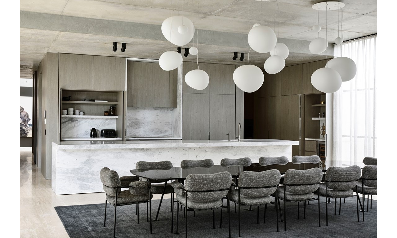 Sub-Zero, Wolf, and Cove 2nd Place Contemporary Design - KDC 2019-2021 Kenley Court Residence featuring IC-30RID 30" All Refrigerator Column with Internal Dispenser, IC-36FI 36" All Freezer Column with Ice Maker, ICBUW-24 24" Undercounter, ICBCI365T 36" Transitional Cooktop, OG36 36" Outdoor Gas Gril and ICBSO30CM/B 30" Contemporary Single Oven