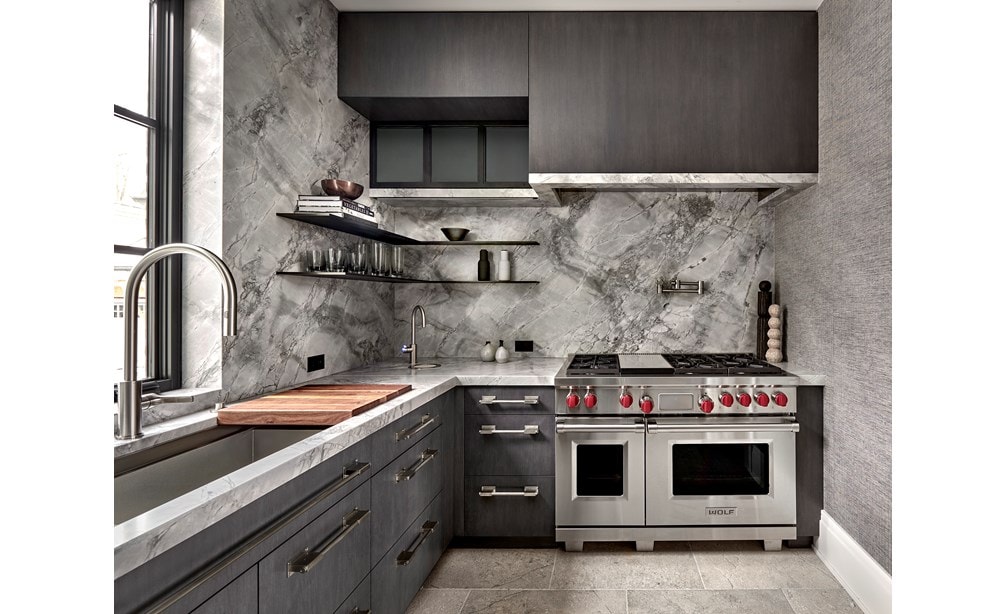 Sub-Zero, Wolf, and Cove KDC Finalist Rare and Well Done featuring DW2450 24" Dishwasher Cove, PRO3650G 36" PRO refrigerator/Freezer with Glass Door and GR486G 48" Range - 6 Burners and Infrared Griddle