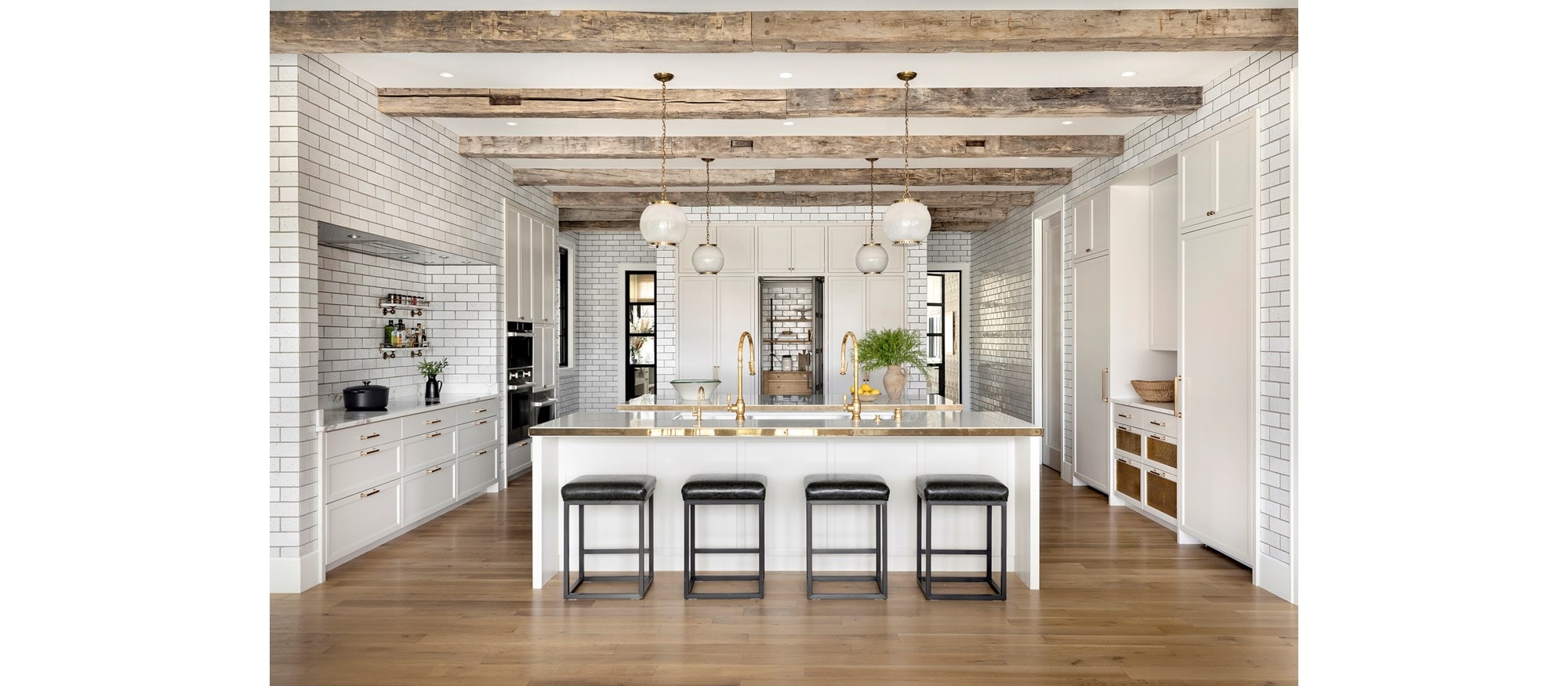 Sub-Zero, Wolf, and Cove 3rd Place Traditional Design - KDC 2019-2021 Highlands Residence Kitchen featuring IC-36FI 36" All Freezer Column with Ice Maker, IC-36R 36" All Refrigerator Column, UC-15IP 15" Undercounter Ice Maker with Pump, UC-24R 24" Undercounter Refrigerator, UW-24 24" Undercounter, EC24 24" Coffee System, ICBSPO30CM/B/TH 30" M Series Contemporary Speed Oven, ICBMM15TF/S 15" Transitional Multifunction Cooktop, ICBTM15TF/S 15" Transitional Teppanyaki and ICBOG42 42" Outdoor Gas Grill