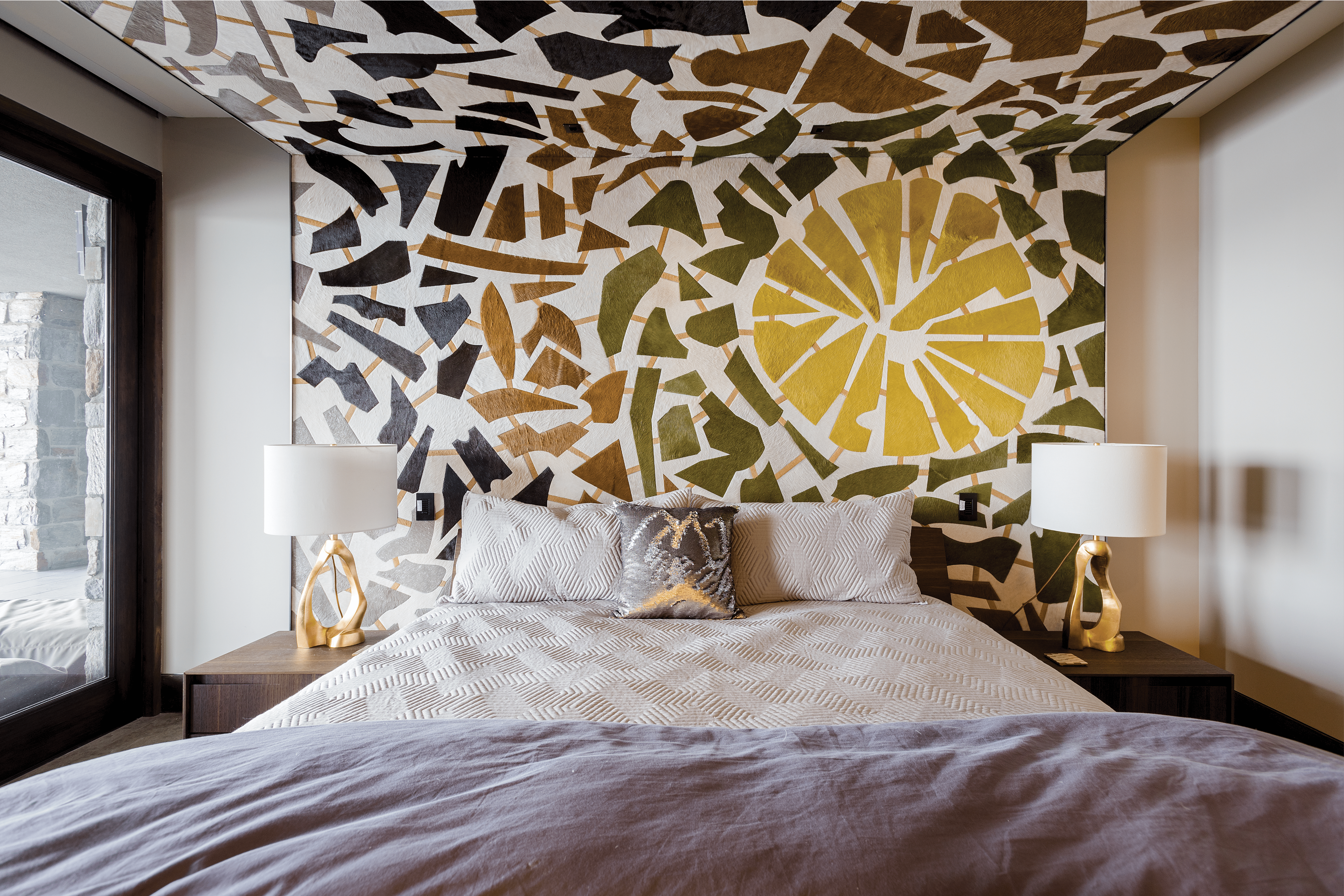 Designer Kyle Bunting has a creative style that incorporates unique pieces into every space, like this decorative bedroom.