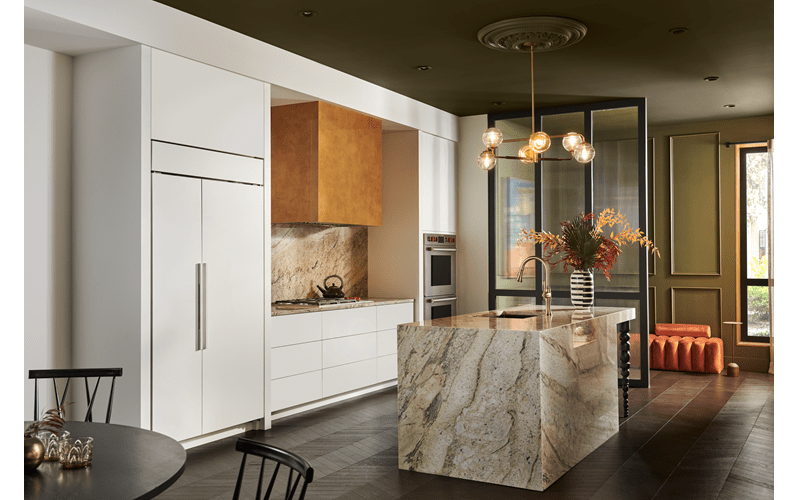 The Wolf 36 Inch Professional Gas Cooktop shown paired with a Wolf M Series Oven