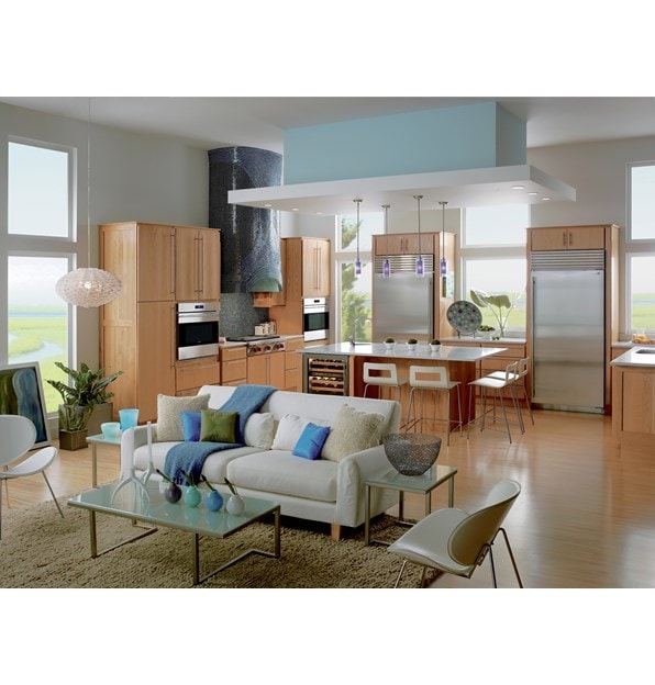 Sub-Zero 36" Classic Freezer (BI-36F/S) - Formerly Built-In shown with Wolf 30" E Series Transitional Classic Single Oven (SO30TE/S/TH)