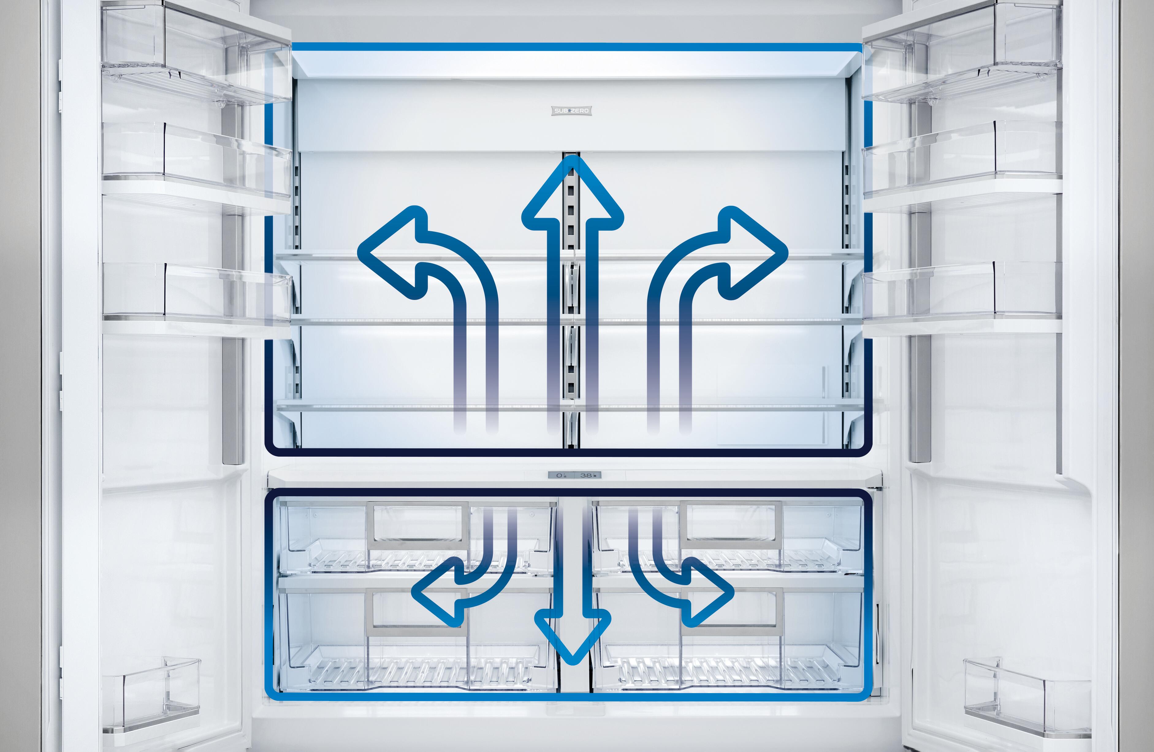 Sub-Zero's New Classic and Designer Series Full-Size Refrigeration features Split Climate intelligent cooling.