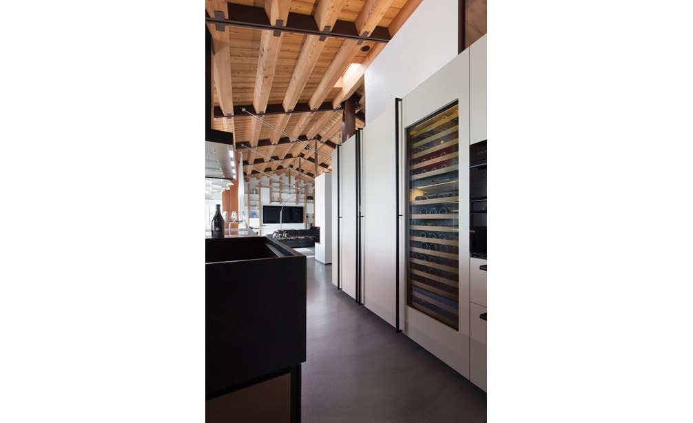 Sub-Zero 30" Designer Column All Freezer (IC-30FI) shown with Wolf 30" E Series Contemporary Classic Single Oven (SO30CE/B/TH) 