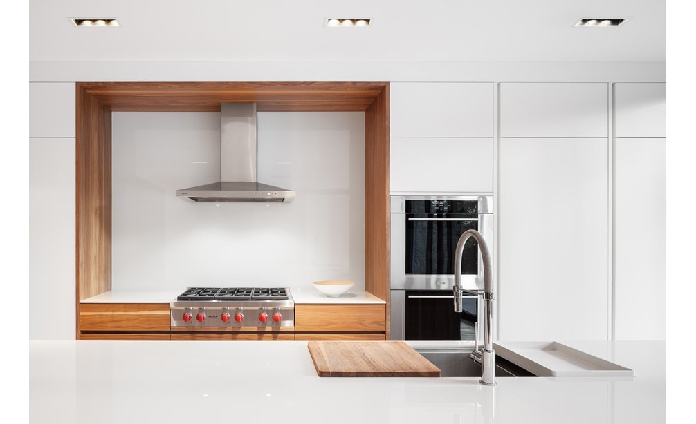 The Wolf 30" M Series Transitional Double Oven (DO30TM/S/TH) shown with Wolf 36" Sealed Burner Rangetop - 6 Burners (SRT366)