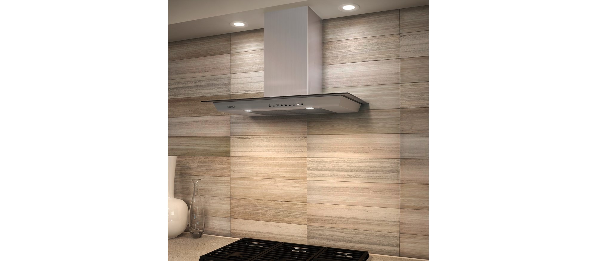 Wolf 36" Cooktop Wall Hood - Glass (VW36G)