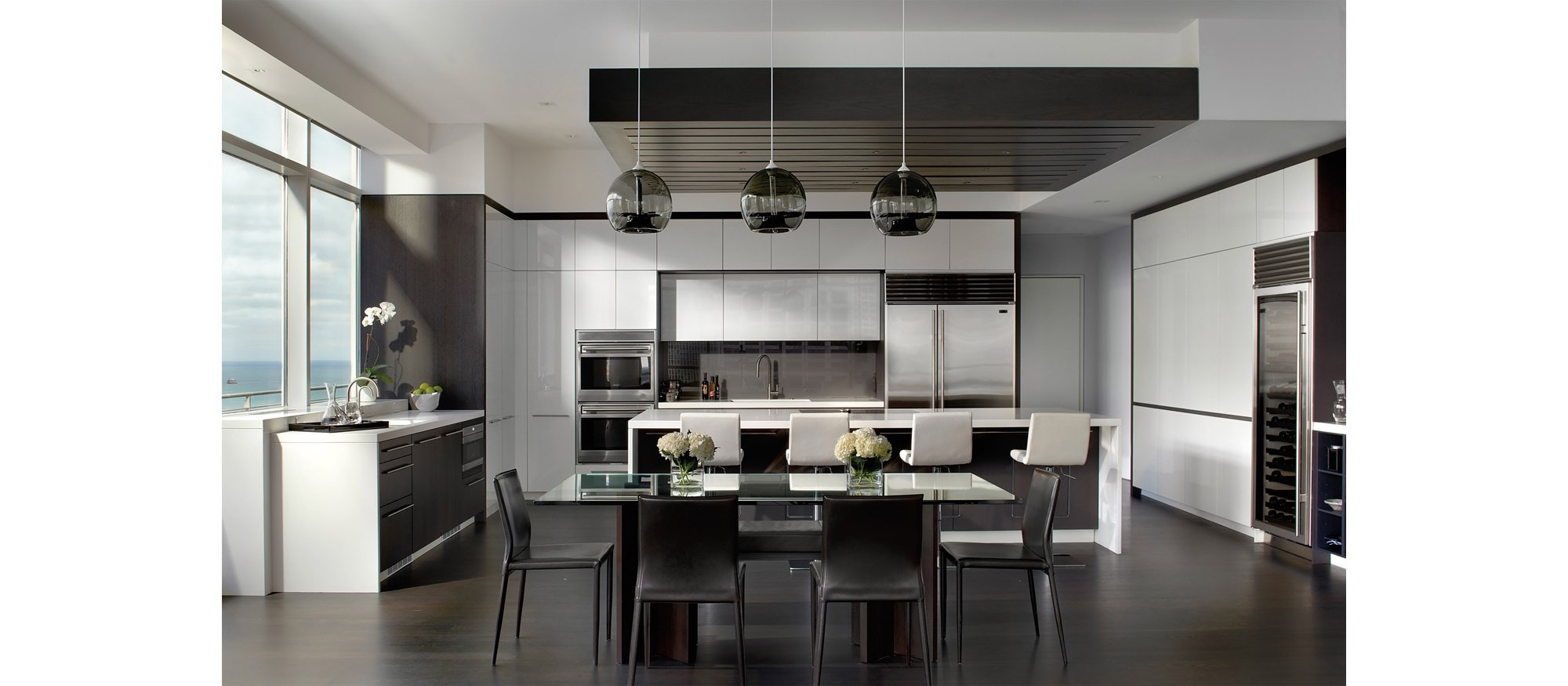 Sub-Zero 42" Classic Side by Side Refrigerator Freezer (BI-42SID/S) with Wolf 36" Contemporary Induction Cooktop (CI365C/B)