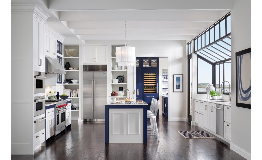 Sub-Zero 36" Classic Stainless Side by Side Refrigerator Freezer and Wolf 30" M Series Professional Convection Steam Oven (CSO30PM/S/PH)