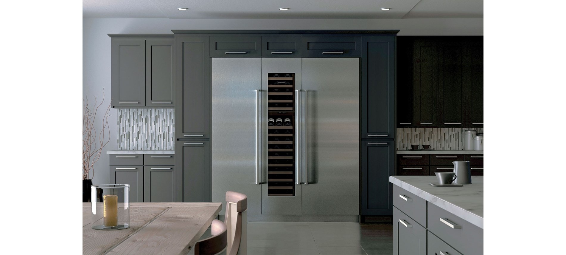 Sub-Zero 30 Inch Refrigerator Column with Internal Dispenser (DEC3050RID)