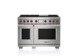 Wolf 122 cm Dual Fuel Range - 6 Burners and Infrared Teppanyaki ICBDF48650G/S/P