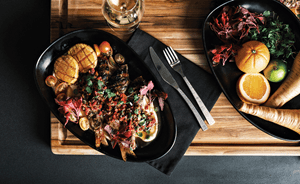 Grilled Red Mullet with Parsnip Puree and Sundried Tomato Tapenade