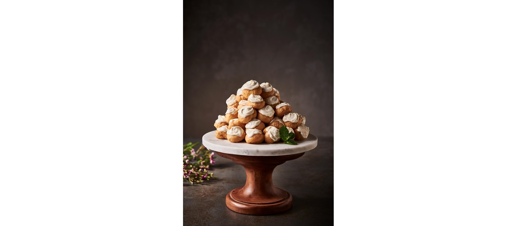 Easy and delicious Profiteroles with White Chocolate Ganache recipe using the Full Range Mode setting of your Wolf Oven