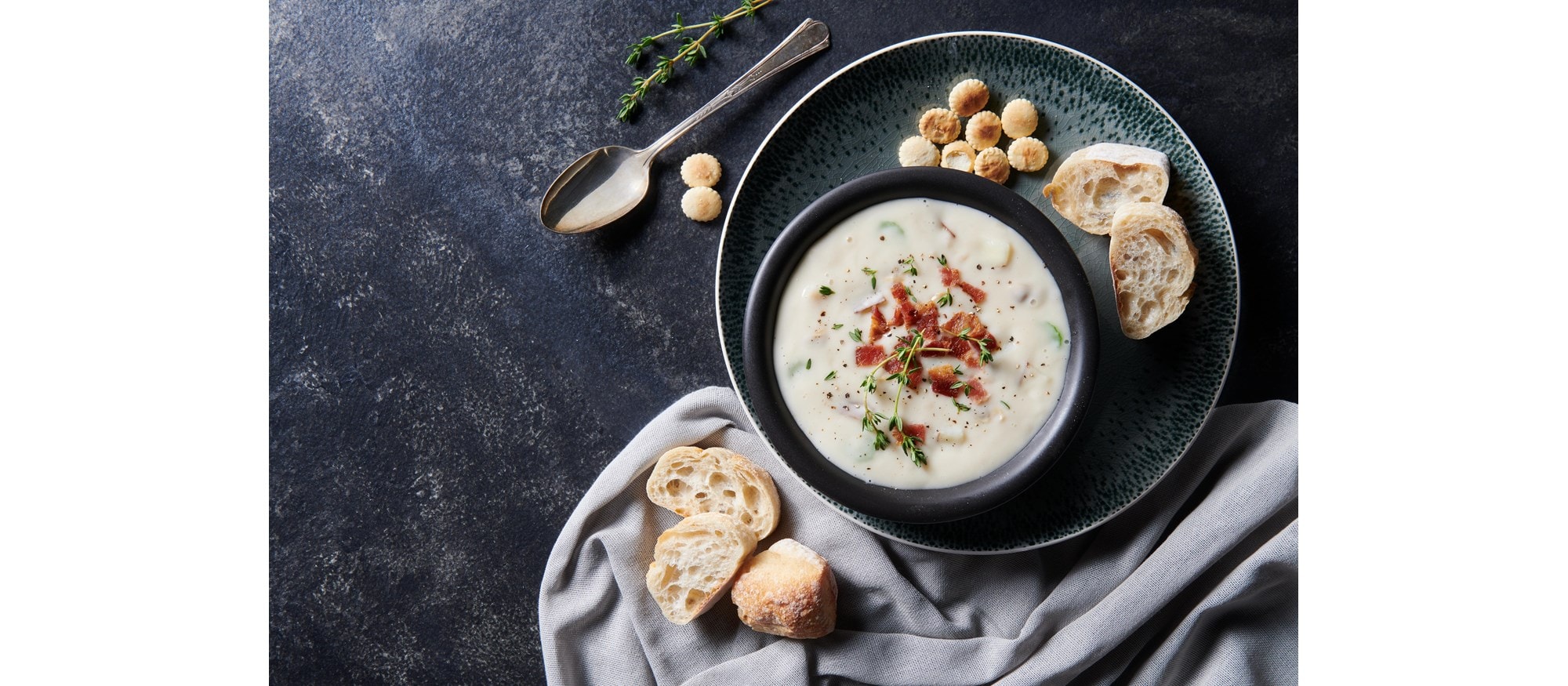 Easy and delicious New England Clam Chowder  recipe using the Simmer Mode setting of your Wolf Oven