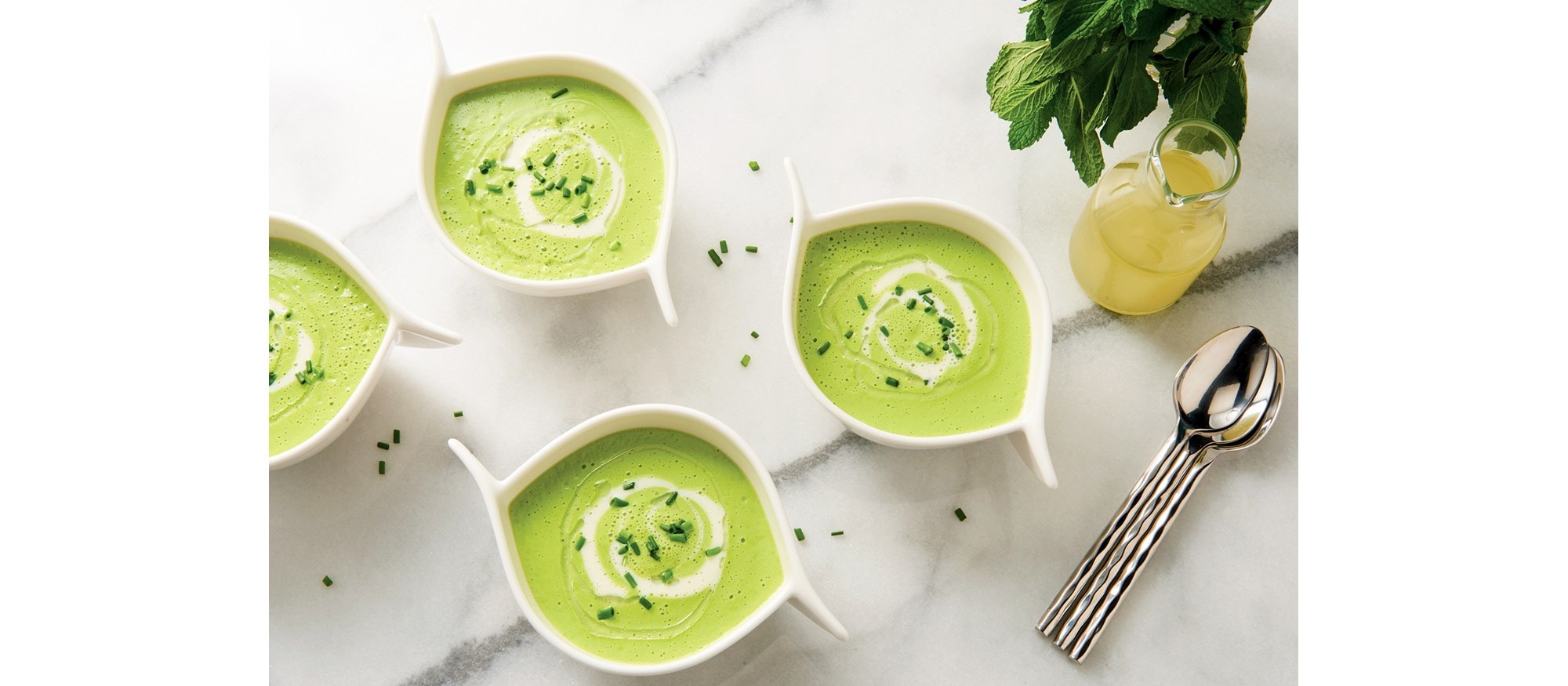 Spring Pea Soup with Mint Oil