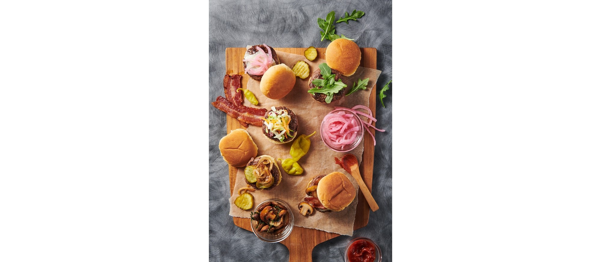 Easy and delicious Bison Burger Sliders with Caramelized Onions and Sautéed Mushrooms recipe using the Griddle Mode setting of your Wolf Dual Fuel Range