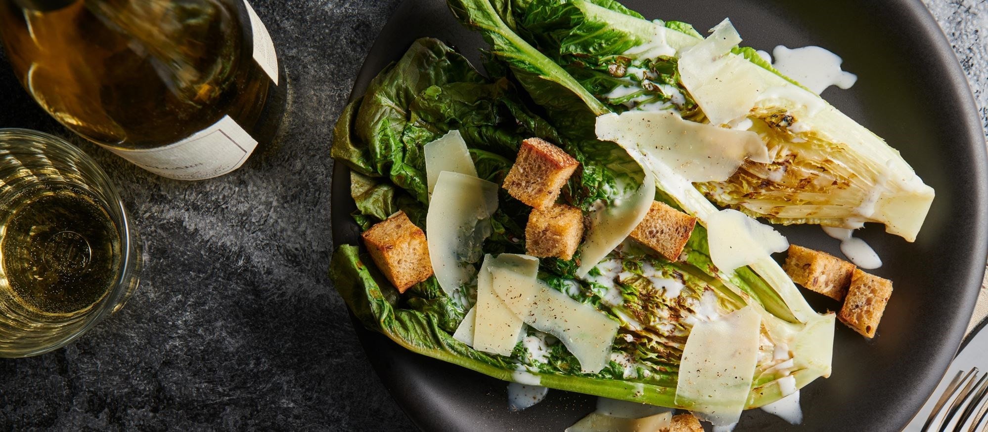 Easy and delicious Grilled Ceasar Salad recipe using the Charbroiler Mode setting of your Wolf Dual Fuel Range