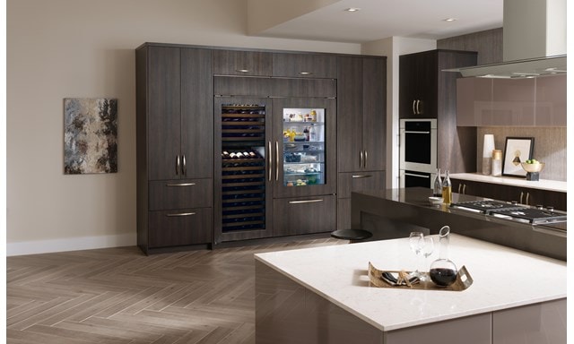 Sub-Zero Classic Series Refrigeration and Wine Storage, paired with Wolf Cooktop, Oven and Ventilation