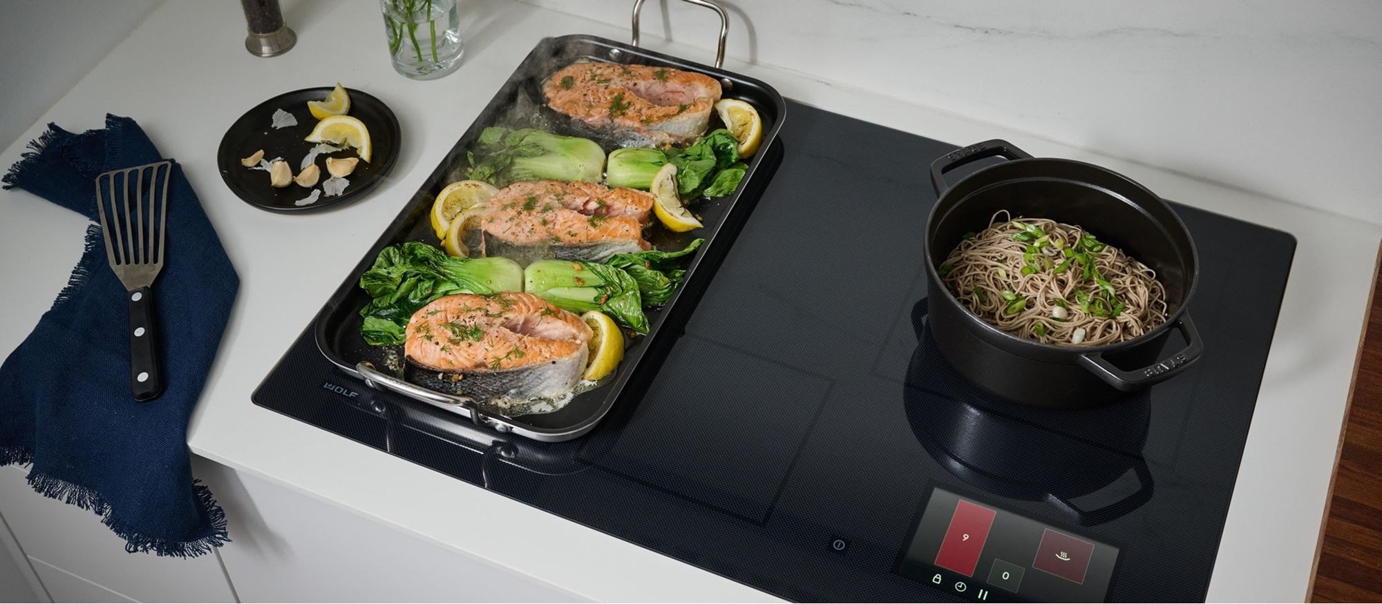 Cooking full meal on 76 cm Induction Cooktop