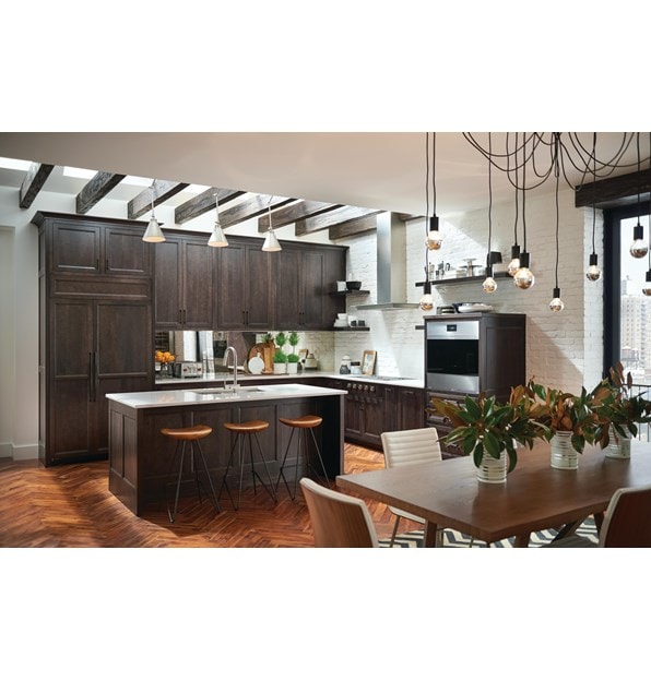 Wolf 30" M Series Contemporary Stainless Steel Single Oven (SO30CM/S) featured with Wolf 36" Cooktop Wall Hood - Glass (VW36G)