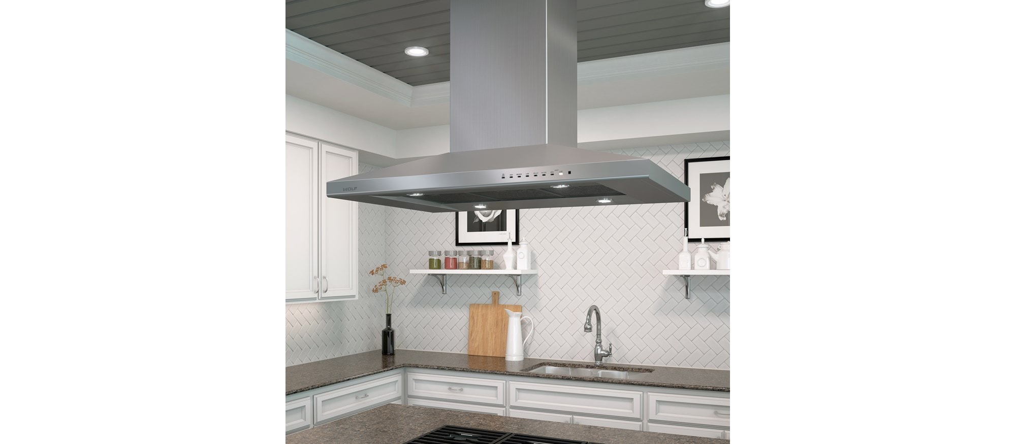 Wolf 42" Cooktop Island Hood - Stainless (VI42S)
