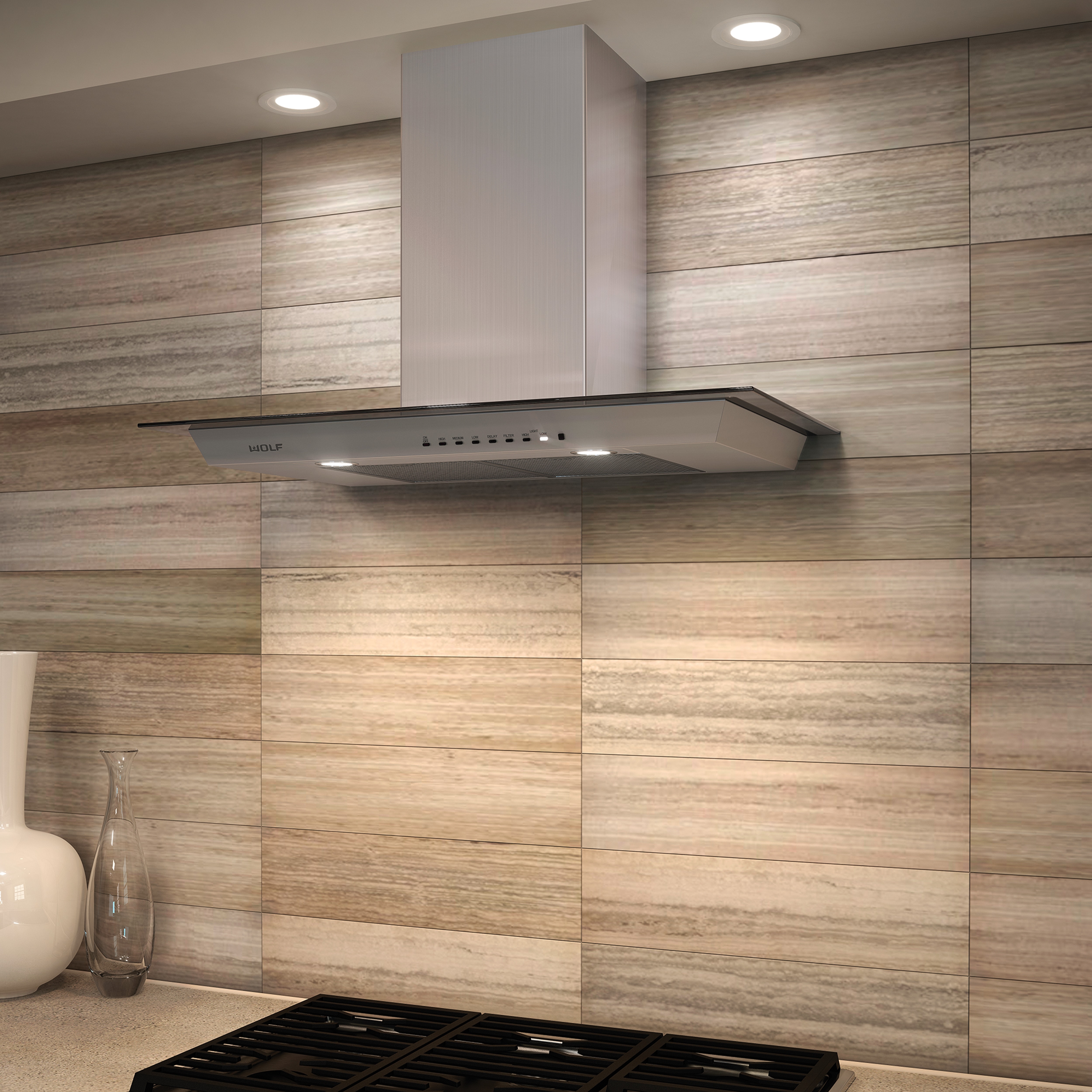 Wolf 36" Cooktop Wall Hood - Glass (VW36G)