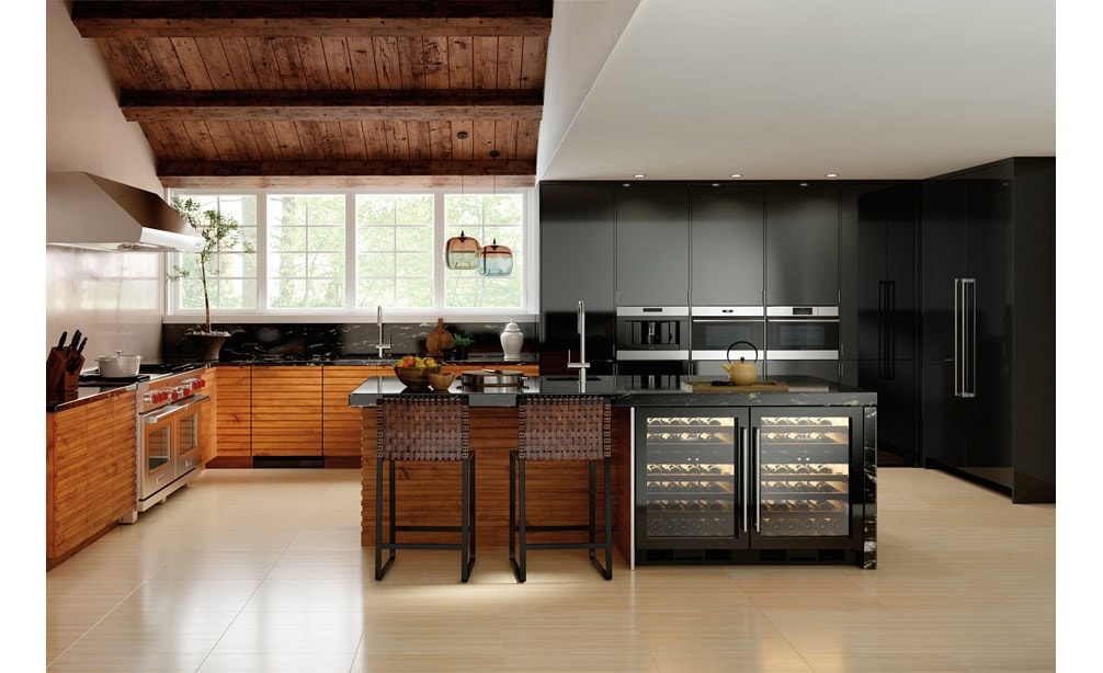 Wolf 48" Dual Fuel Range 4 Burner Infrared Charbroiler Griddle (DF484CG) with 24" E Series Transitional Convection Steam Oven (CSO24TE/S/TH)