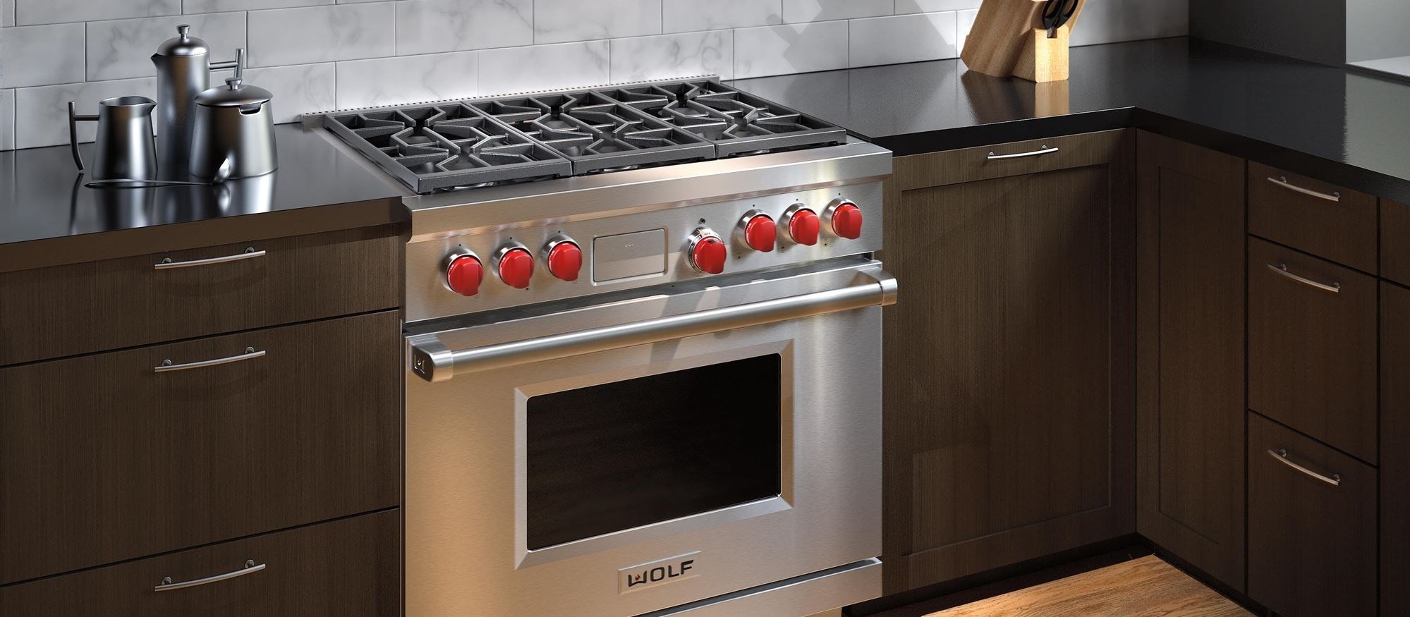 Wolf 36" Dual Fuel Range 6 Burners (DF366) Cooktop