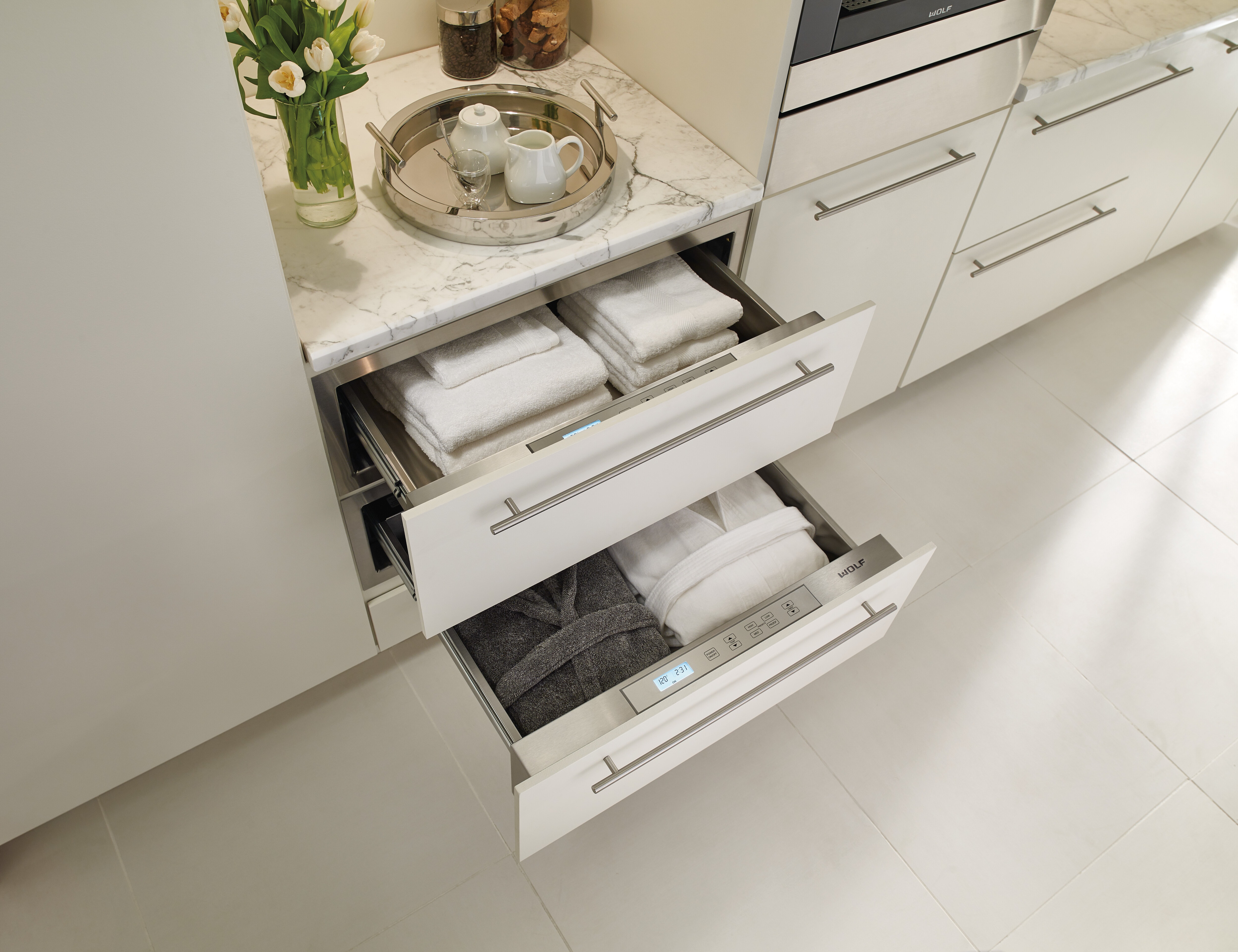 Robes in a Wolf Warming Drawer (WWD3050O)