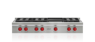 Wolf 122 cm Sealed Burner Rangetop - 6 Burners and Infrared Chargrill ICBSRT486C