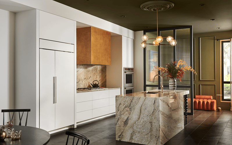 The Wolf 36 Inch Professional Gas Cooktop shown paired with a Wolf M Series Oven